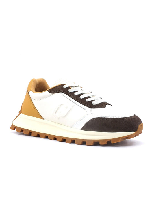 LIU JO Running 01 Sneaker Uomo Off White Brown 7G3005PX404 - Sandrini Calzature e Abbigliamento