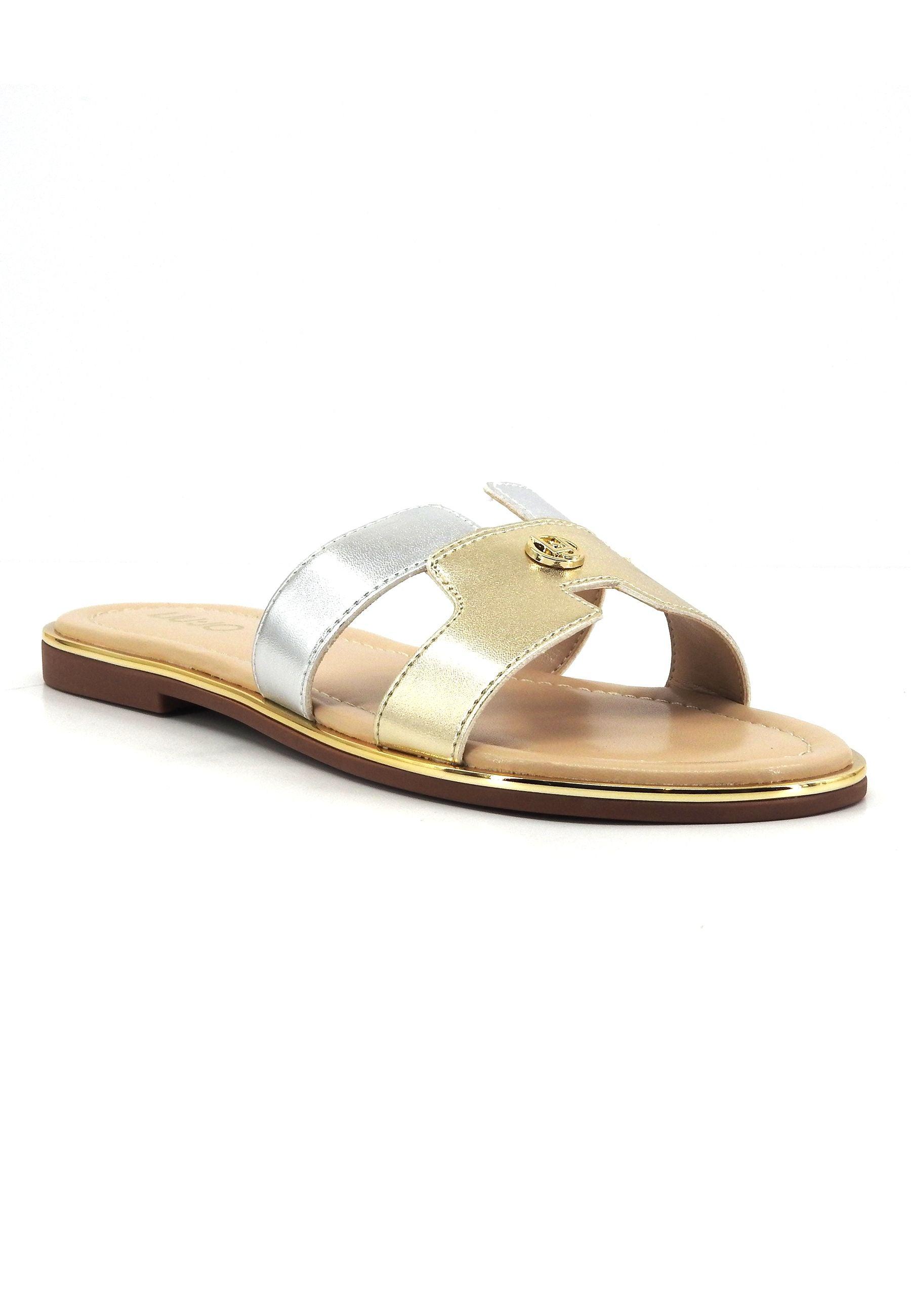 LIU JO Sally 176 Ciabatta Donna Gold Silver 4A4711EX013 - Sandrini Calzature e Abbigliamento