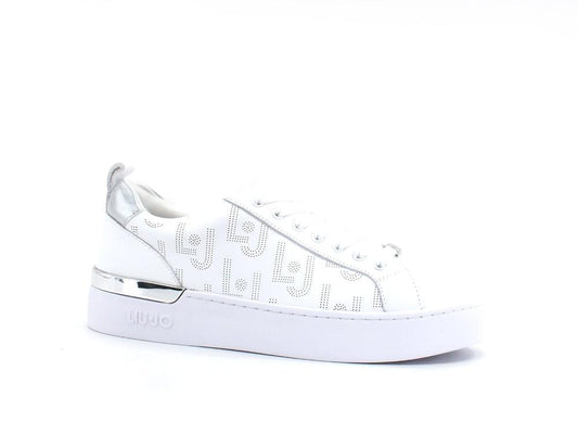 LIU JO Silvia 57 Sneaker Calf Retro Silver White BA2013P0102 - Sandrini Calzature e Abbigliamento