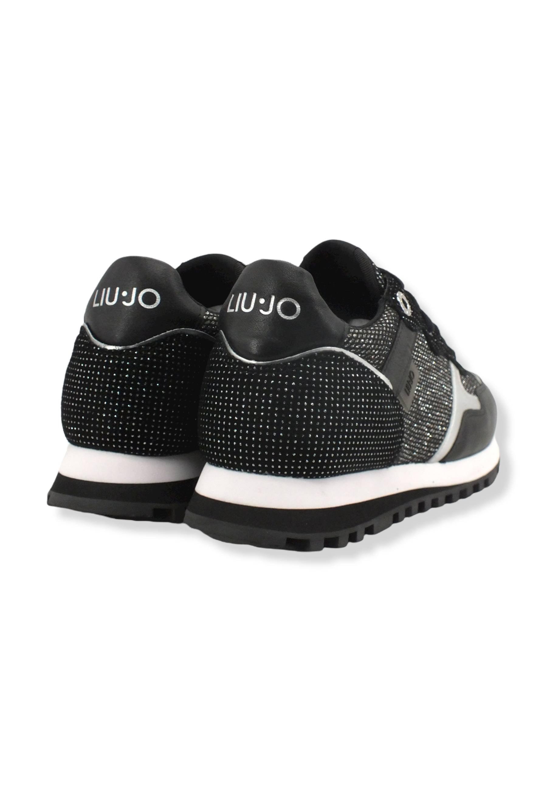 LIU JO Wonder 01 Glitter Sneaker Donna Black Silver BF2061PX239 - Sandrini Calzature e Abbigliamento