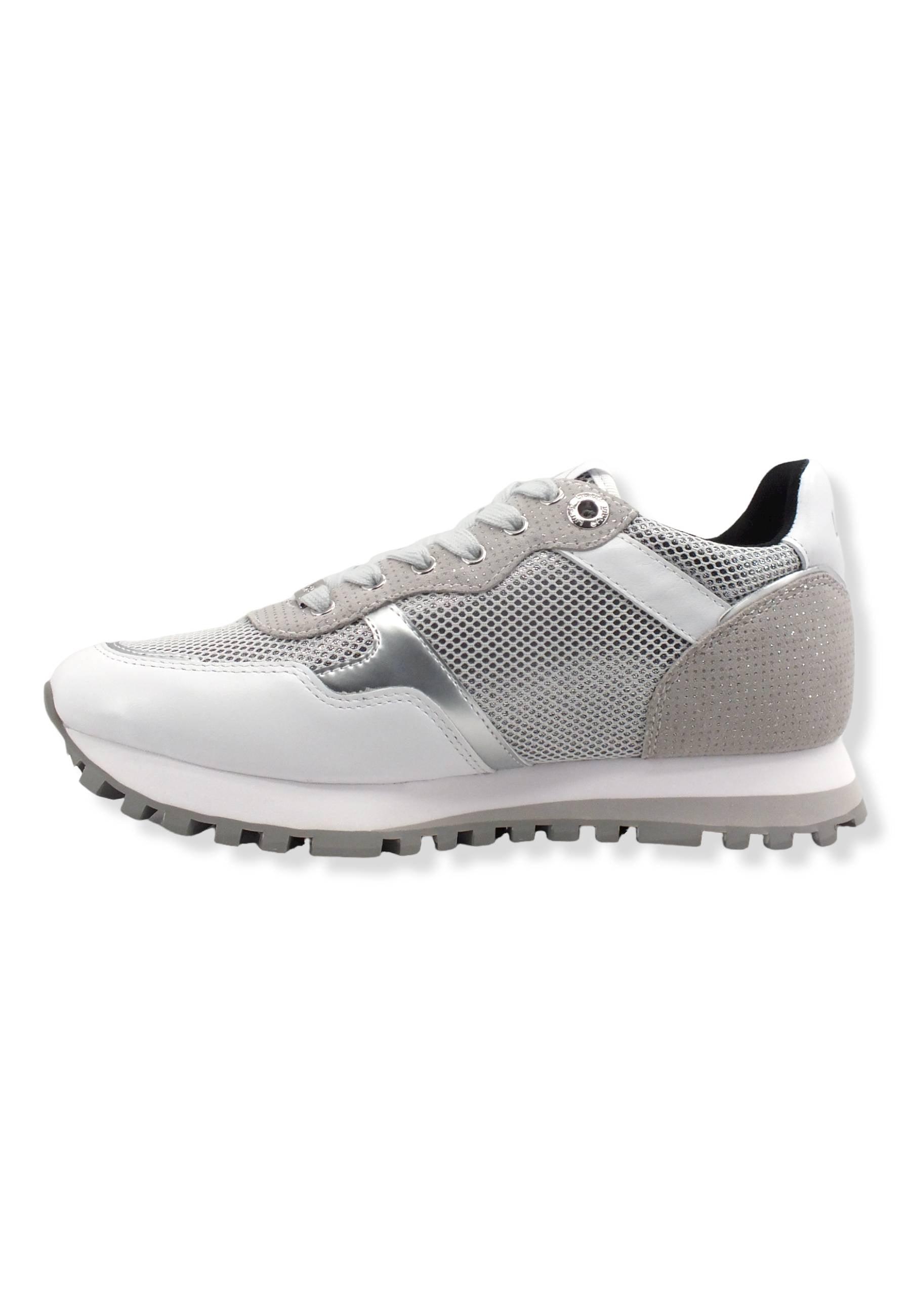 LIU JO Wonder 01 Glitter Sneaker Donna Silver White BF2061PX239 - Sandrini Calzature e Abbigliamento