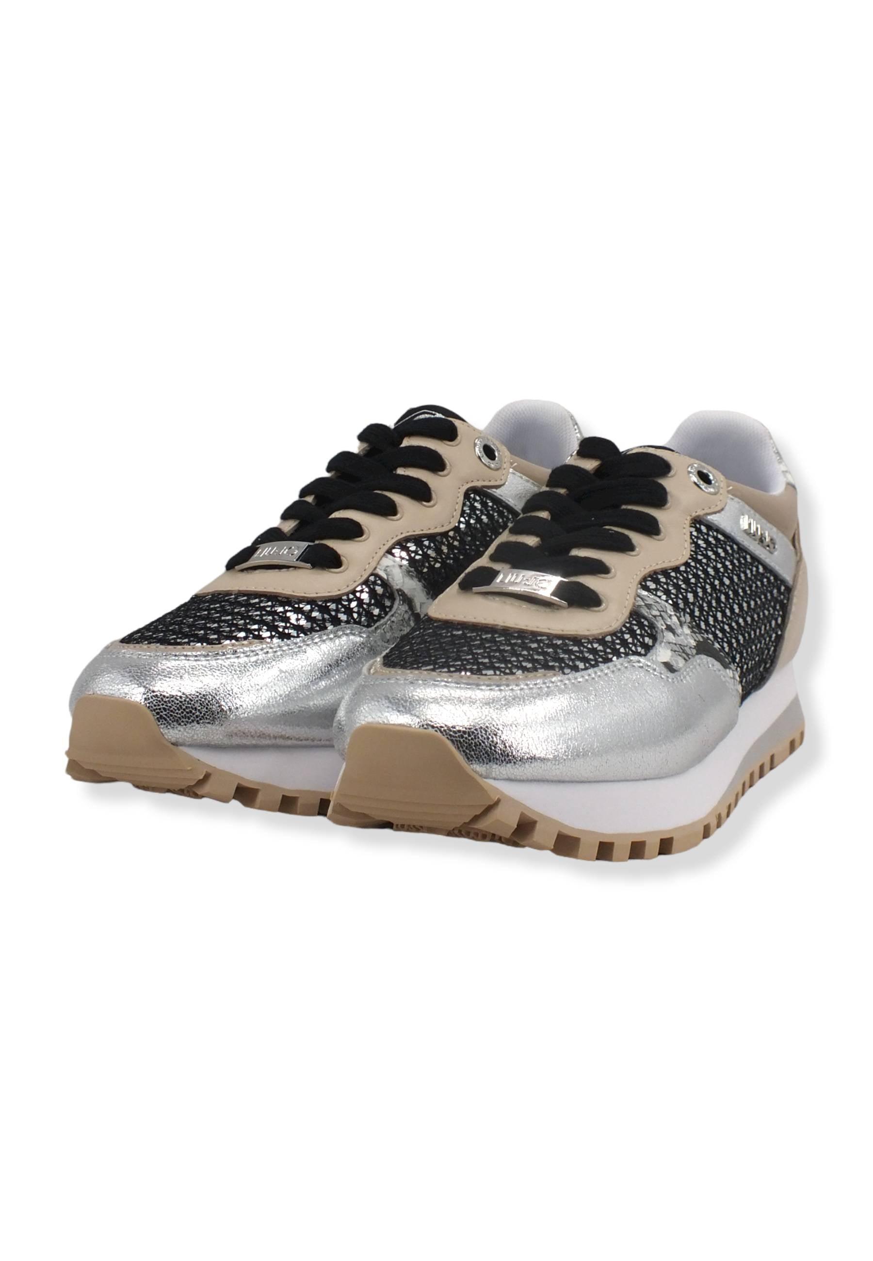 LIU JO Wonder 01 Paillettes Sneaker Donna Silver Nude BF2061TX254 - Sandrini Calzature e Abbigliamento