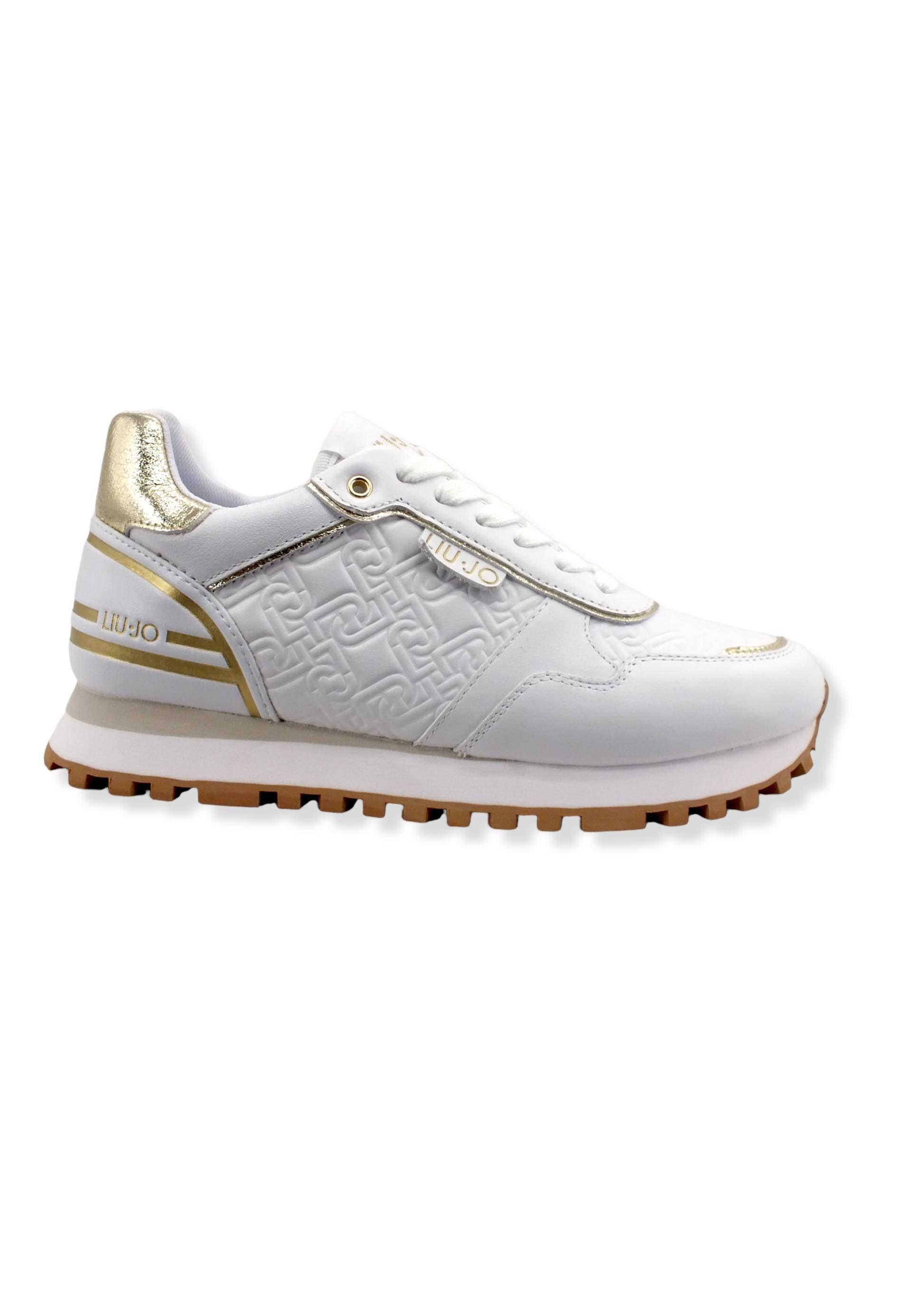 LIU JO Wonder 24 Sneaker Donna White Gold BF2065P0102 - Sandrini Calzature e Abbigliamento