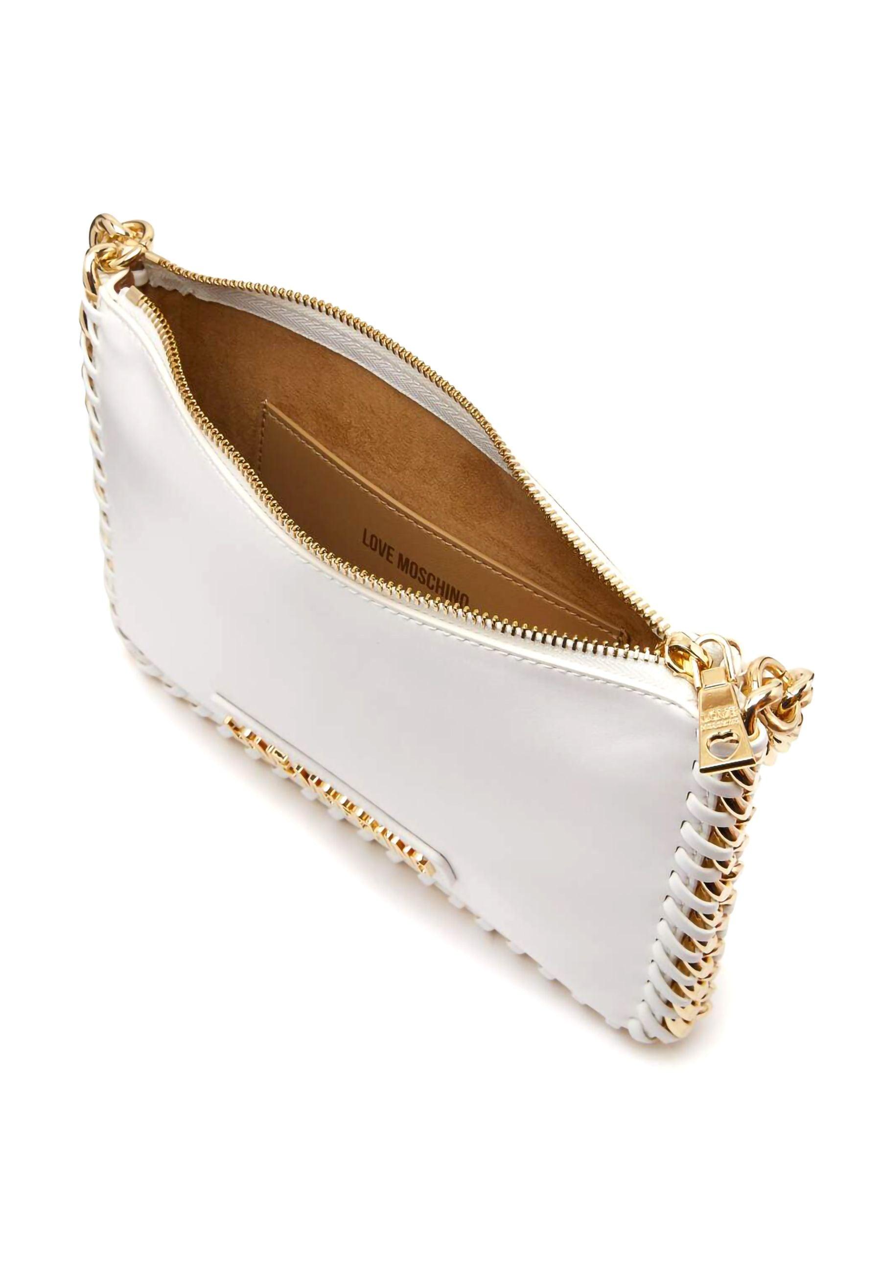 LOVE MOSCHINO Borsa Chain Bianco Oro JC4245PP0GKQ110B - Sandrini Calzature e Abbigliamento