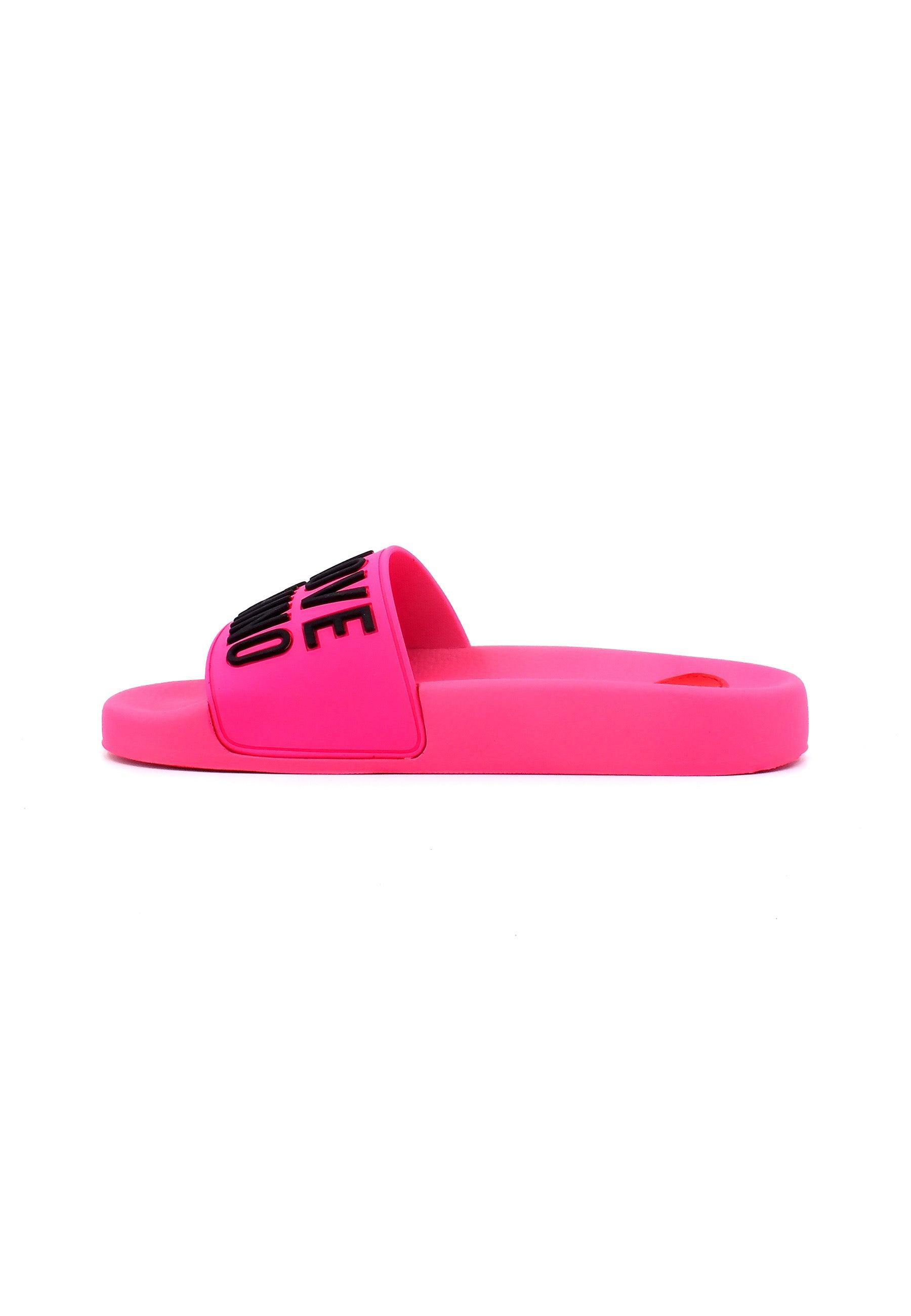 LOVE MOSCHINO Ciabatta Donna Fluo Fuxia Nero JA28052G0GI13604 - Sandrini Calzature e Abbigliamento