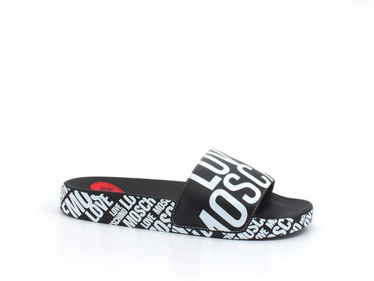 LOVE MOSCHINO Ciabatta Loghi Printed Cuore Nero JA28042G1EI17000 - Sandrini Calzature e Abbigliamento