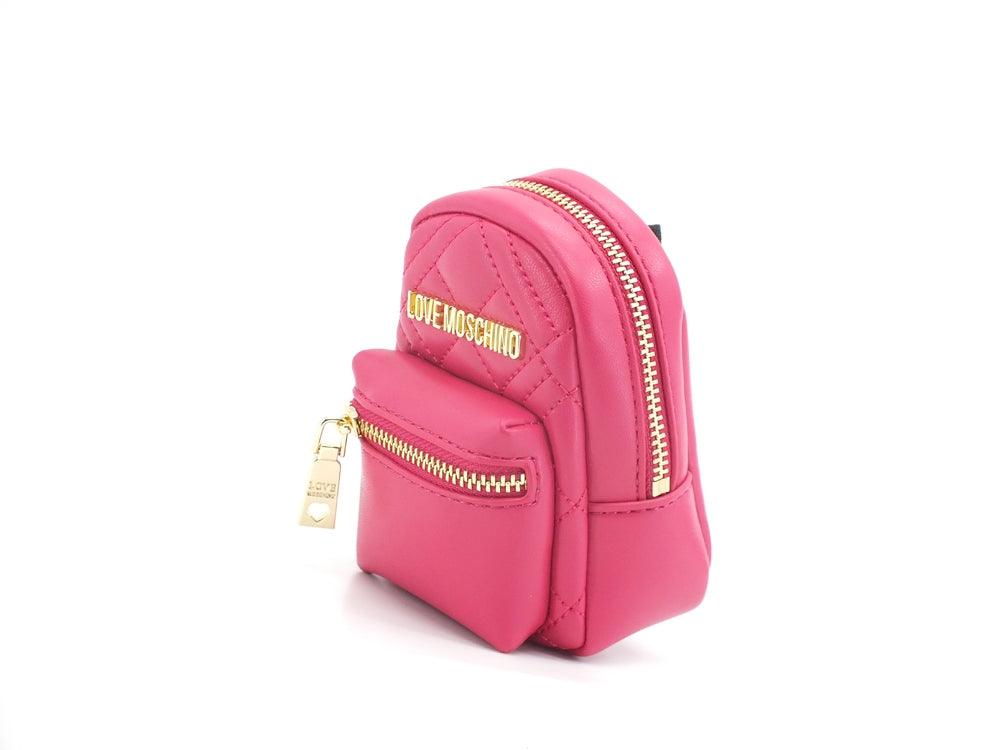 LOVE MOSCHINO Portachiavi Bags Charms Quilted Mini Zaino Fuxia JC6403PP1ELA0604 - Sandrini Calzature e Abbigliamento