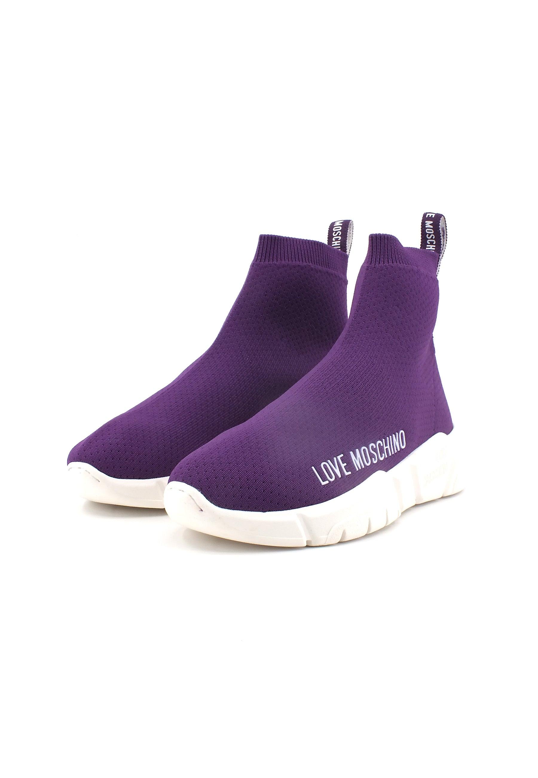 LOVE MOSCHINO Running Elastic Sock Sneaker Donna Viola JA15343G1HIZ4650 - Sandrini Calzature e Abbigliamento