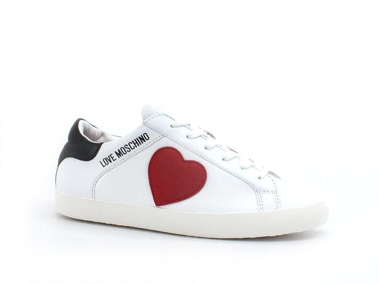 LOVE MOSCHINO Sneaker Cuore Retro Bianco Rosso JA15402G1EI4310A - Sandrini Calzature e Abbigliamento