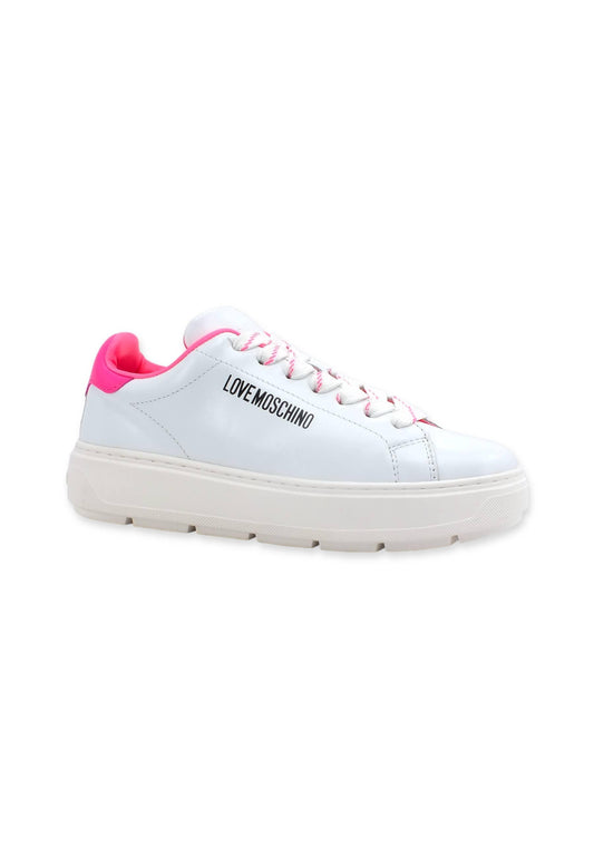LOVE MOSCHINO Sneaker Donna Bianco Fuxia Fluo JA15374G1GIA410A - Sandrini Calzature e Abbigliamento