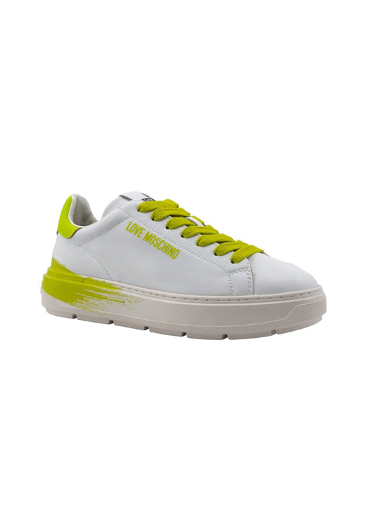 LOVE MOSCHINO Sneaker Donna Bianco Lime JA15254G1IIDB10D - Sandrini Calzature e Abbigliamento
