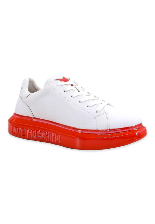 LOVE MOSCHINO Sneaker Donna Bianco Rosso JA15174G0FIAY10B - Sandrini Calzature e Abbigliamento