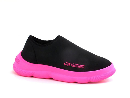 LOVE MOSCHINO Sneaker Sock Calzino Fluo Nero Rosa Fuxia JA15564G0EIM200B - Sandrini Calzature e Abbigliamento