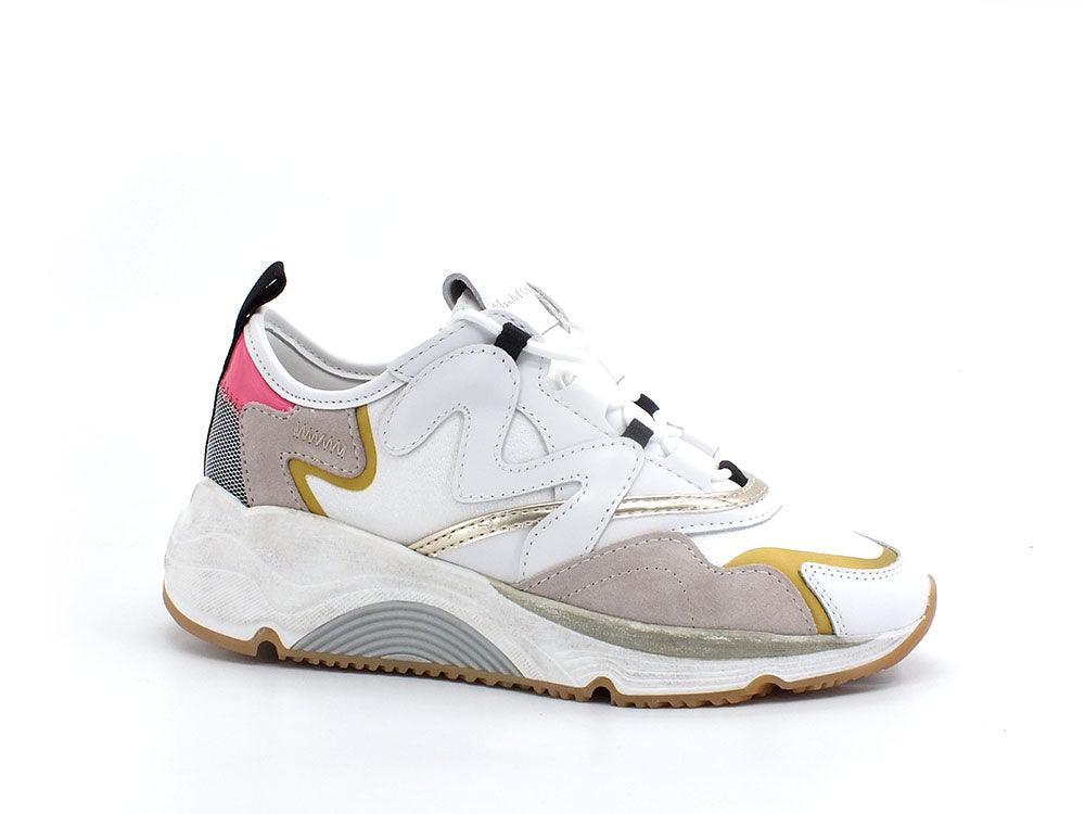 MANILA GRACE Sneaker Running Suede Bianco Grigio Fuxia S650 - Sandrini Calzature e Abbigliamento