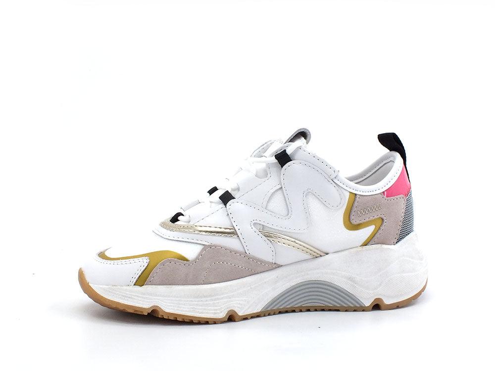 MANILA GRACE Sneaker Running Suede Bianco Grigio Fuxia S650 - Sandrini Calzature e Abbigliamento