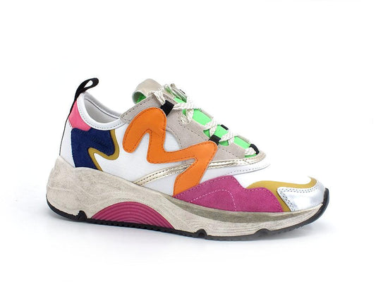 MANILA GRACE Sneaker Running Suede Multi Bianco Multicolor S651 - Sandrini Calzature e Abbigliamento