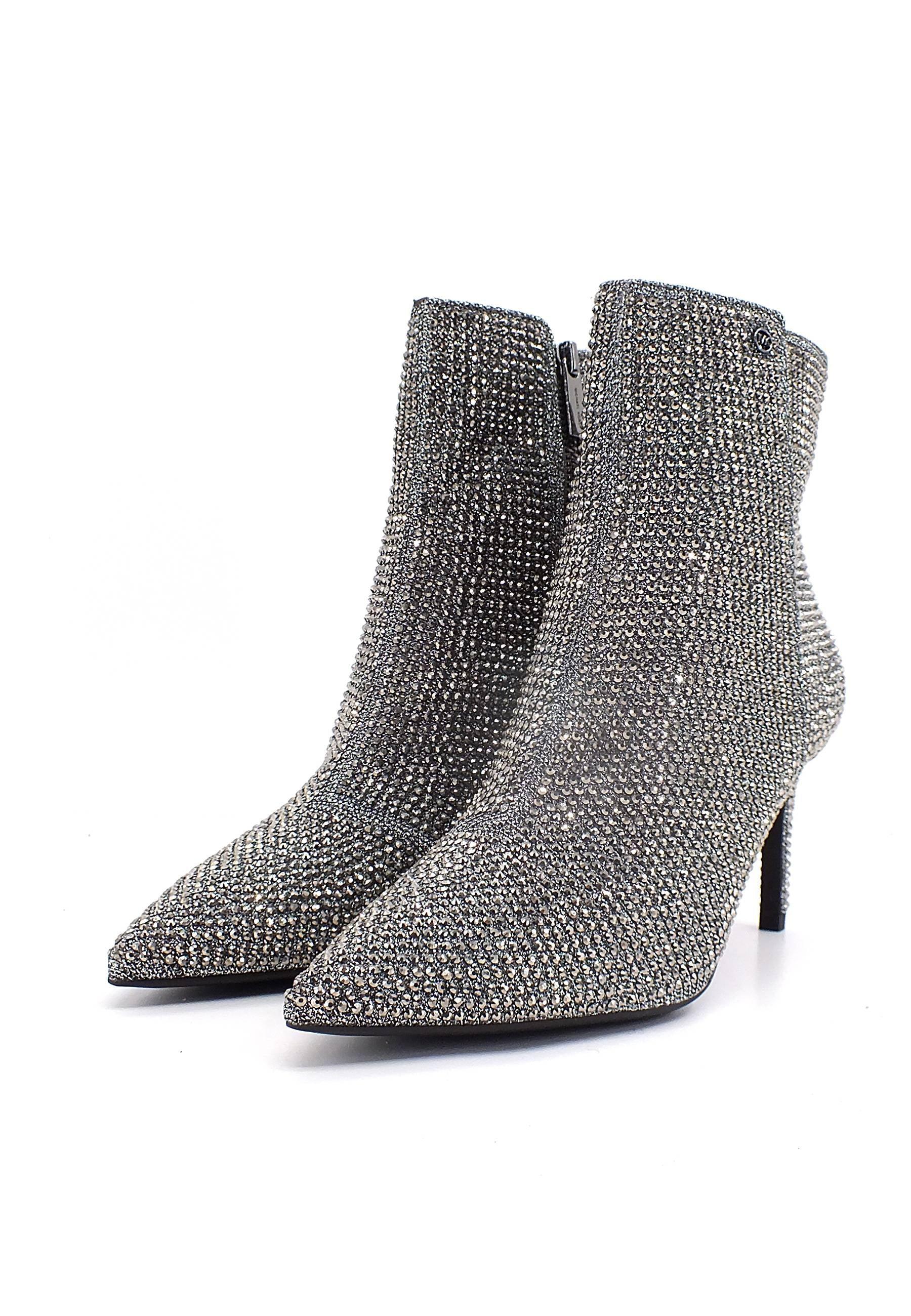 MICHAEL KORS Alina Flex Bootie Stivaletto Tacco Brillantini Donna Anthracite 40F2HNME5D - Sandrini Calzature e Abbigliamento