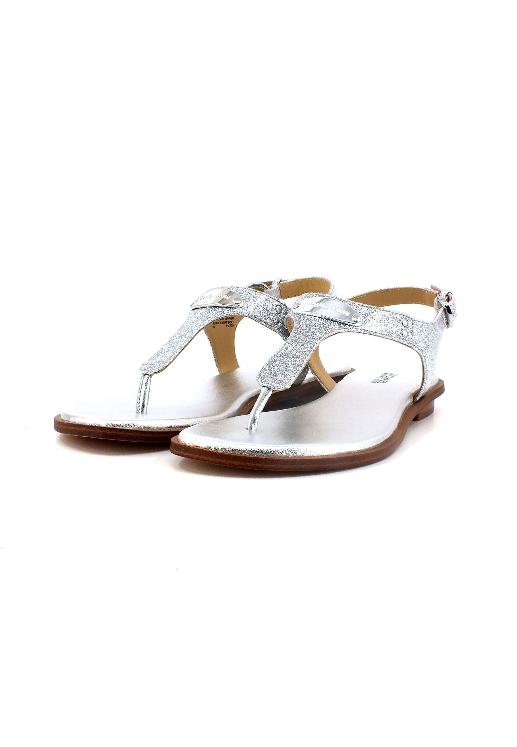 MICHAEL KORS Ciabatta Infradito Glitter Donna Silver 40S3MKFS1D - Sandrini Calzature e Abbigliamento