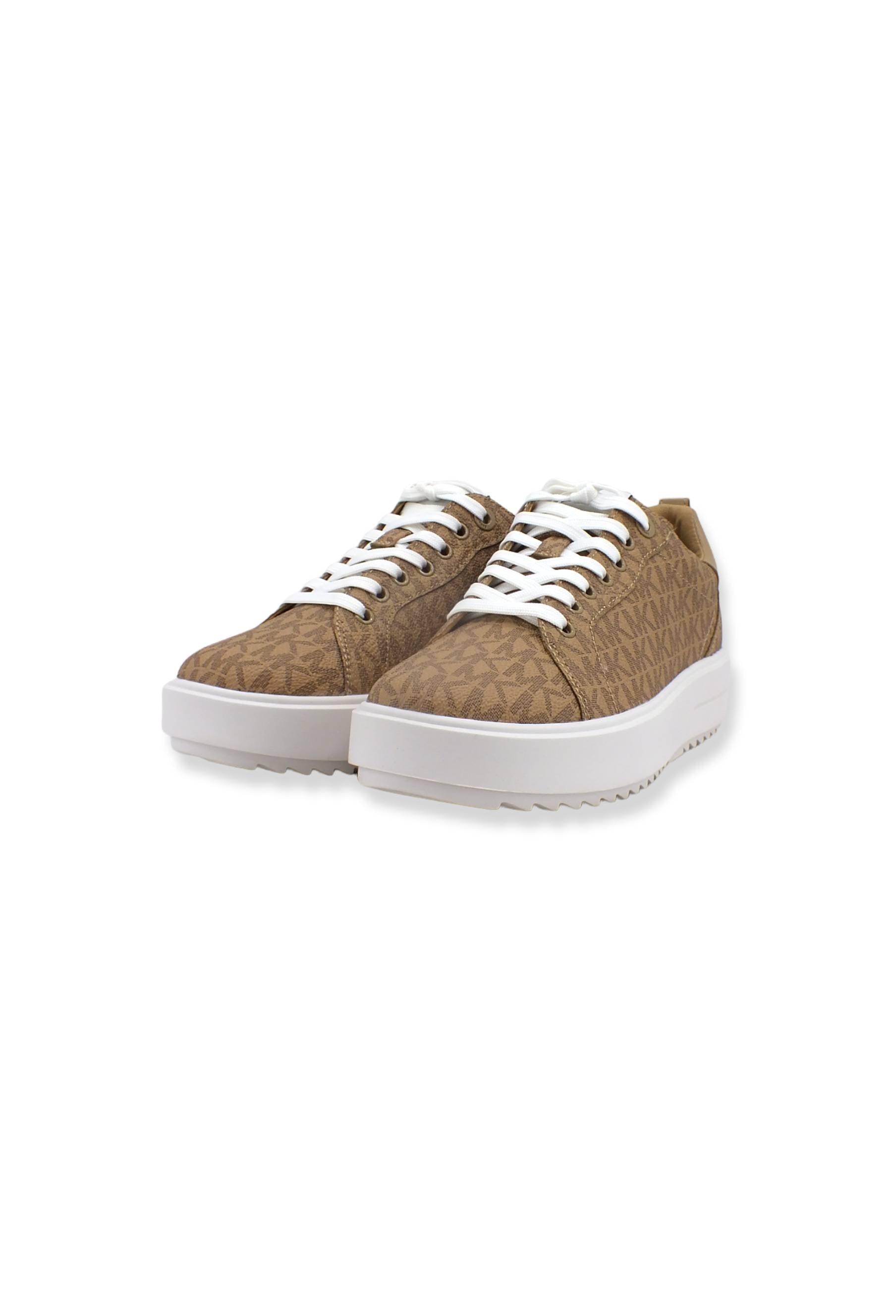 MICHAEL KORS Emmett Lace Up Sneaker Donna Beige Camel 43T2ETFS1B - Sandrini Calzature e Abbigliamento