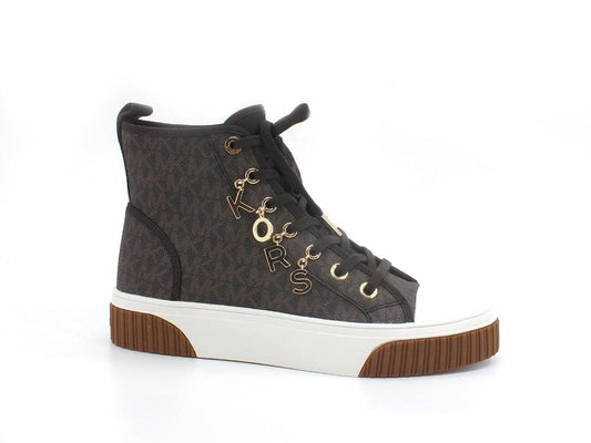 MICHAEL KORS Gertie Hi Top Semi Lux Sneaker Brown 43R2GTFE6B - Sandrini Calzature e Abbigliamento