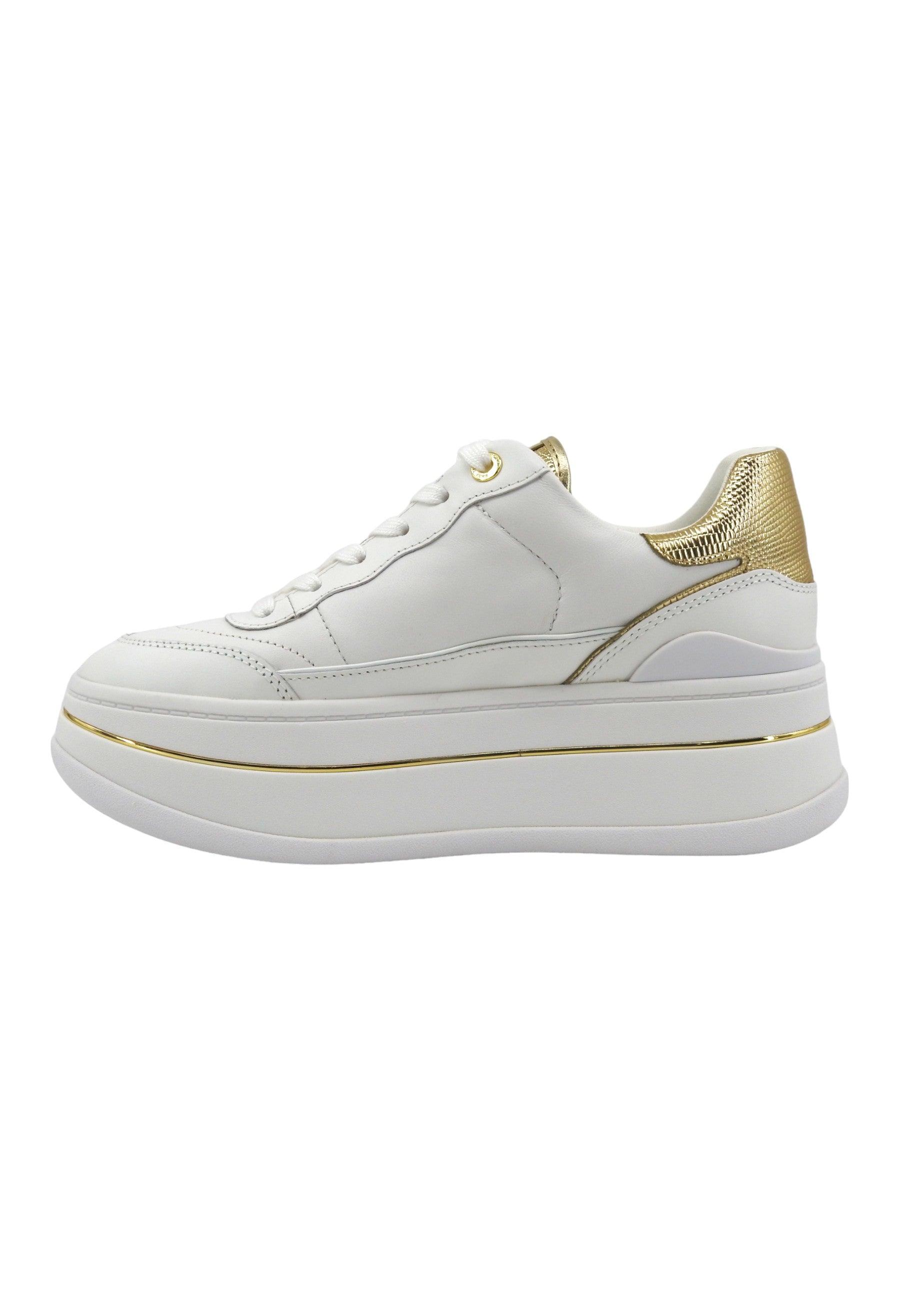 MICHAEL KORS Hayes Lace Up Sneaker Donna Pale Gold Bianco 43R4HYFS2L - Sandrini Calzature e Abbigliamento