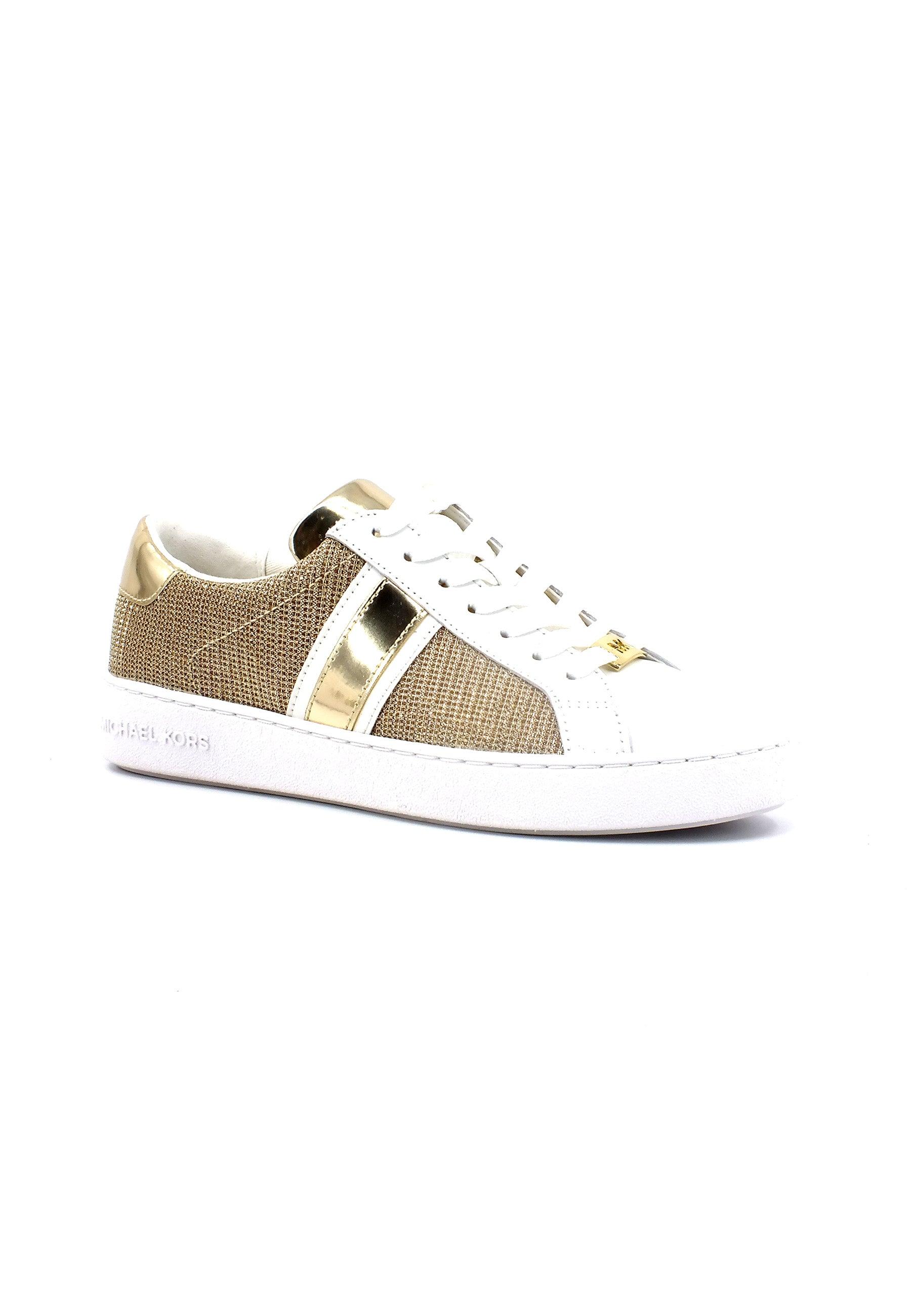 MICHAEL KORS Irving Stripe Sneaker Glitter Donna Pale Gold 43R2IRFS2D - Sandrini Calzature e Abbigliamento