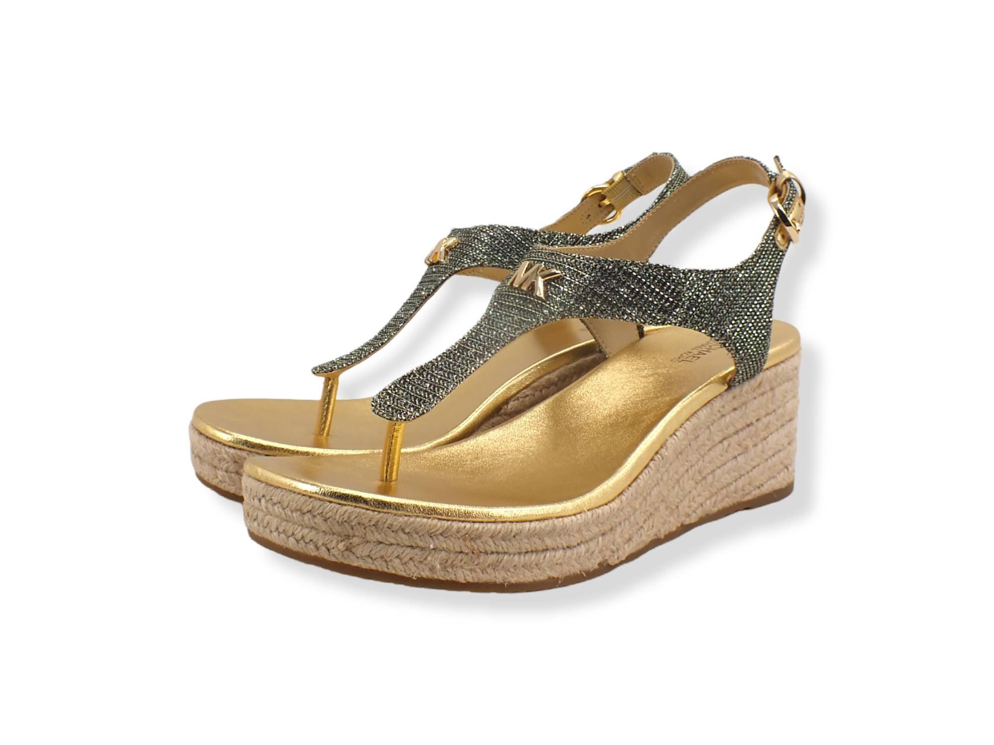 MICHAEL KORS Laney Thong Sandalo Infradito Donna Gold 40S1LAMS1D - Sandrini Calzature e Abbigliamento