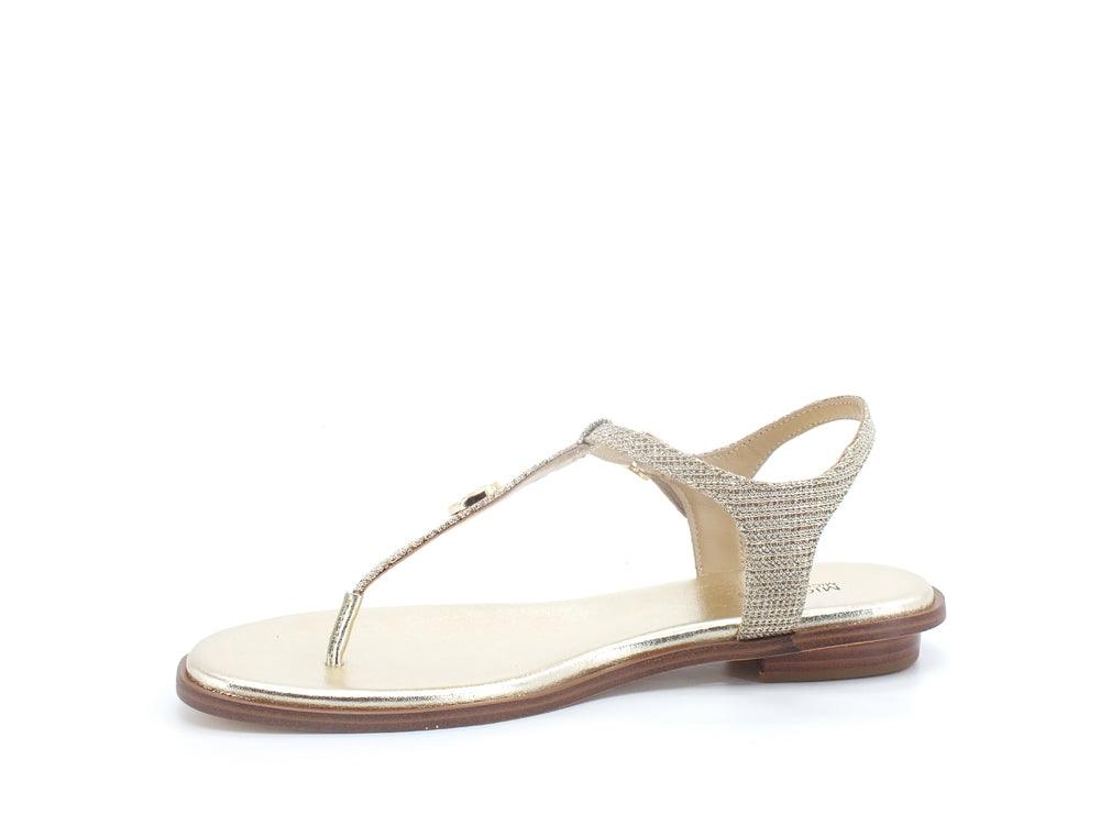 MICHAEL KORS Mallory Thong Sandalo Infradito Chain Glitter Pale Gold 40S2MAFA1D - Sandrini Calzature e Abbigliamento