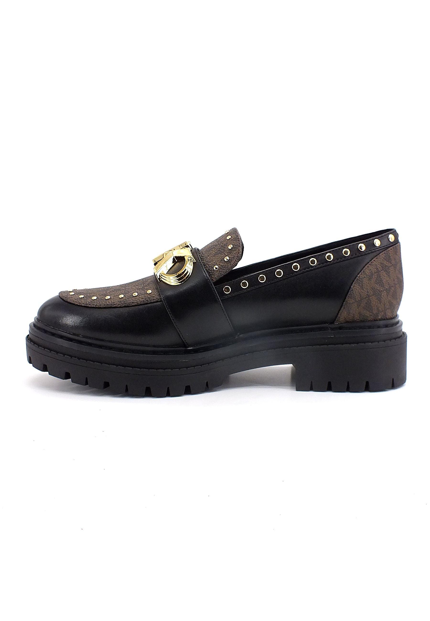 MICHAEL KORS Parker Lug Loafer Mocassino Donna Black Brown 40F2PKFP2B - Sandrini Calzature e Abbigliamento