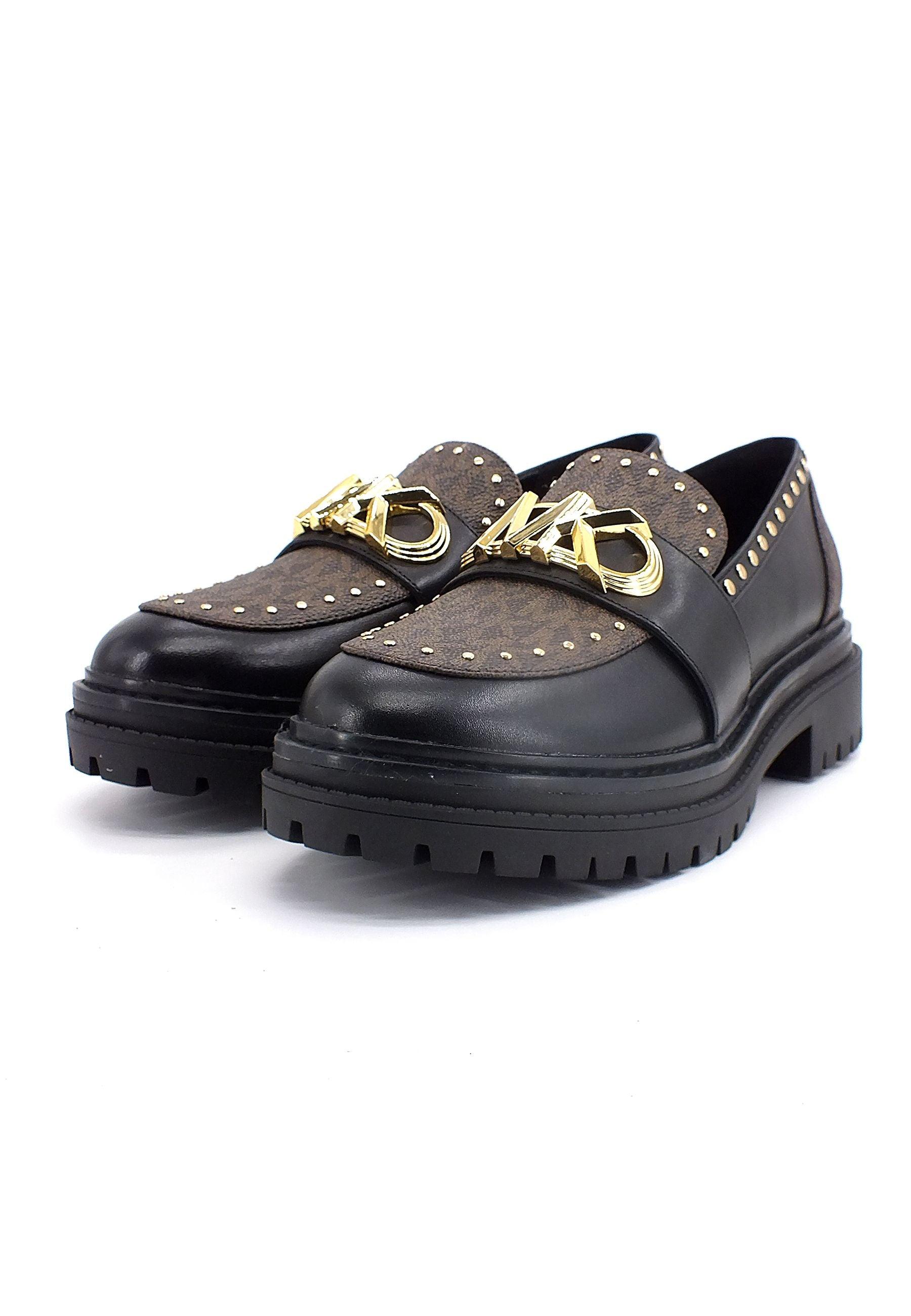 MICHAEL KORS Parker Lug Loafer Mocassino Donna Black Brown 40F2PKFP2B - Sandrini Calzature e Abbigliamento