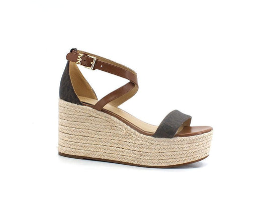 MICHAEL KORS Serena Wedge Sandalo Espadrilles Zeppa Brown 40S2SEMS1B - Sandrini Calzature e Abbigliamento