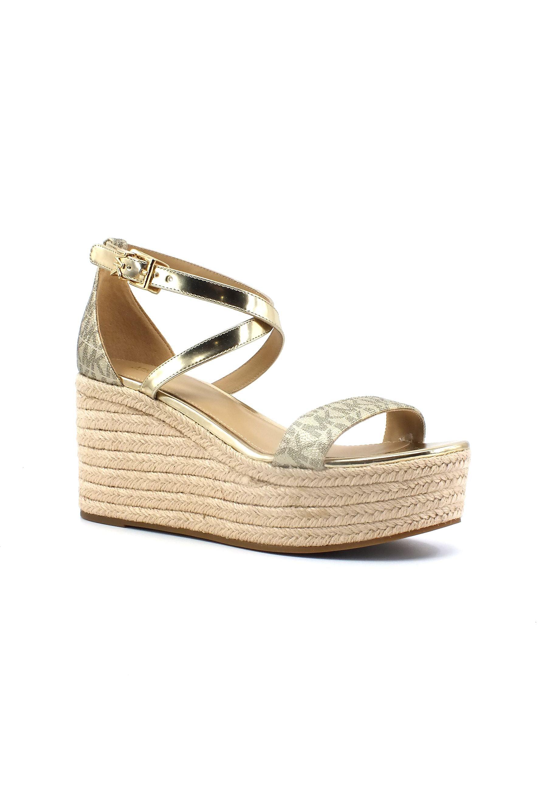 MICHAEL KORS Serena Wedge Sandalo Zeppa Donna Pale Gold 40S3SEMS1B - Sandrini Calzature e Abbigliamento