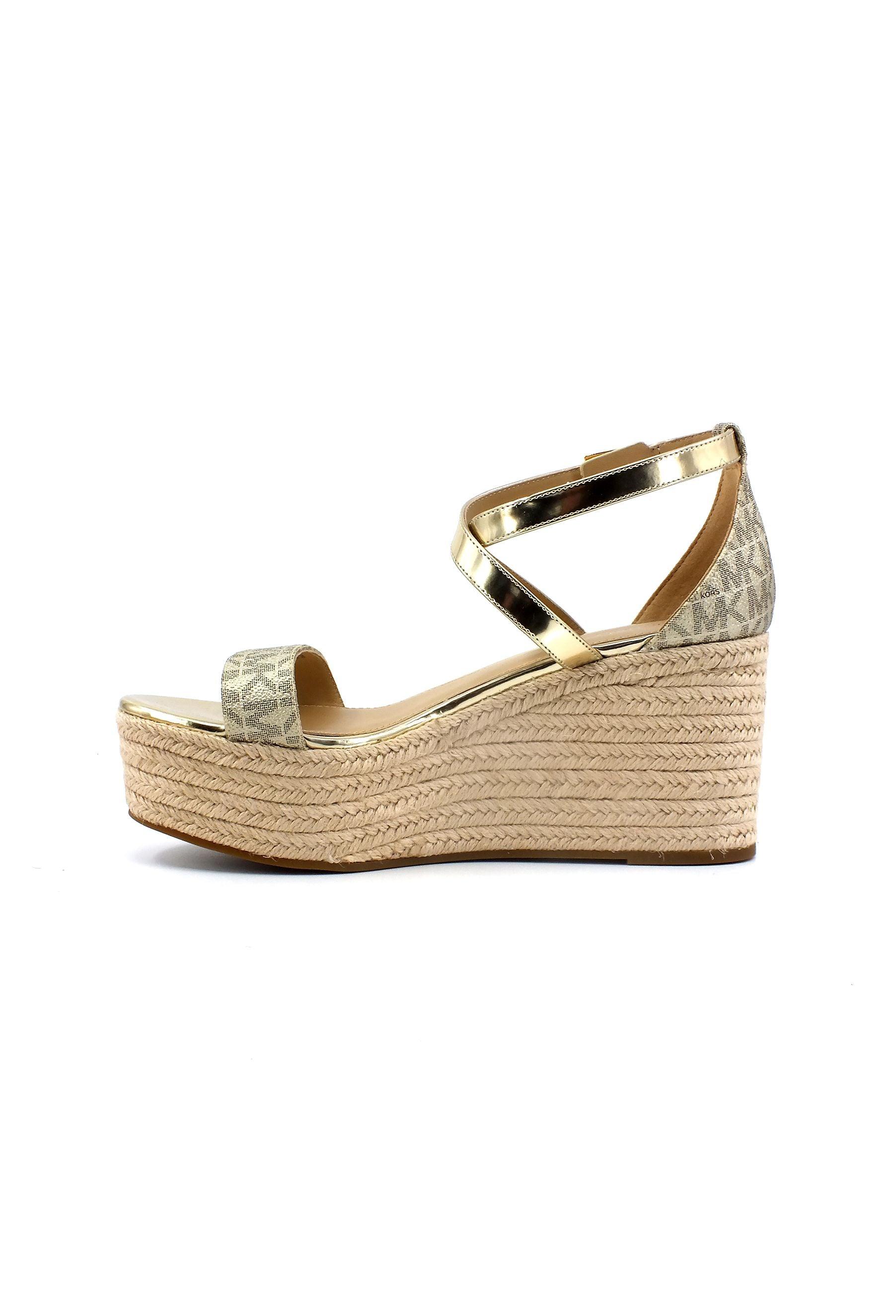 MICHAEL KORS Serena Wedge Sandalo Zeppa Donna Pale Gold 40S3SEMS1B - Sandrini Calzature e Abbigliamento
