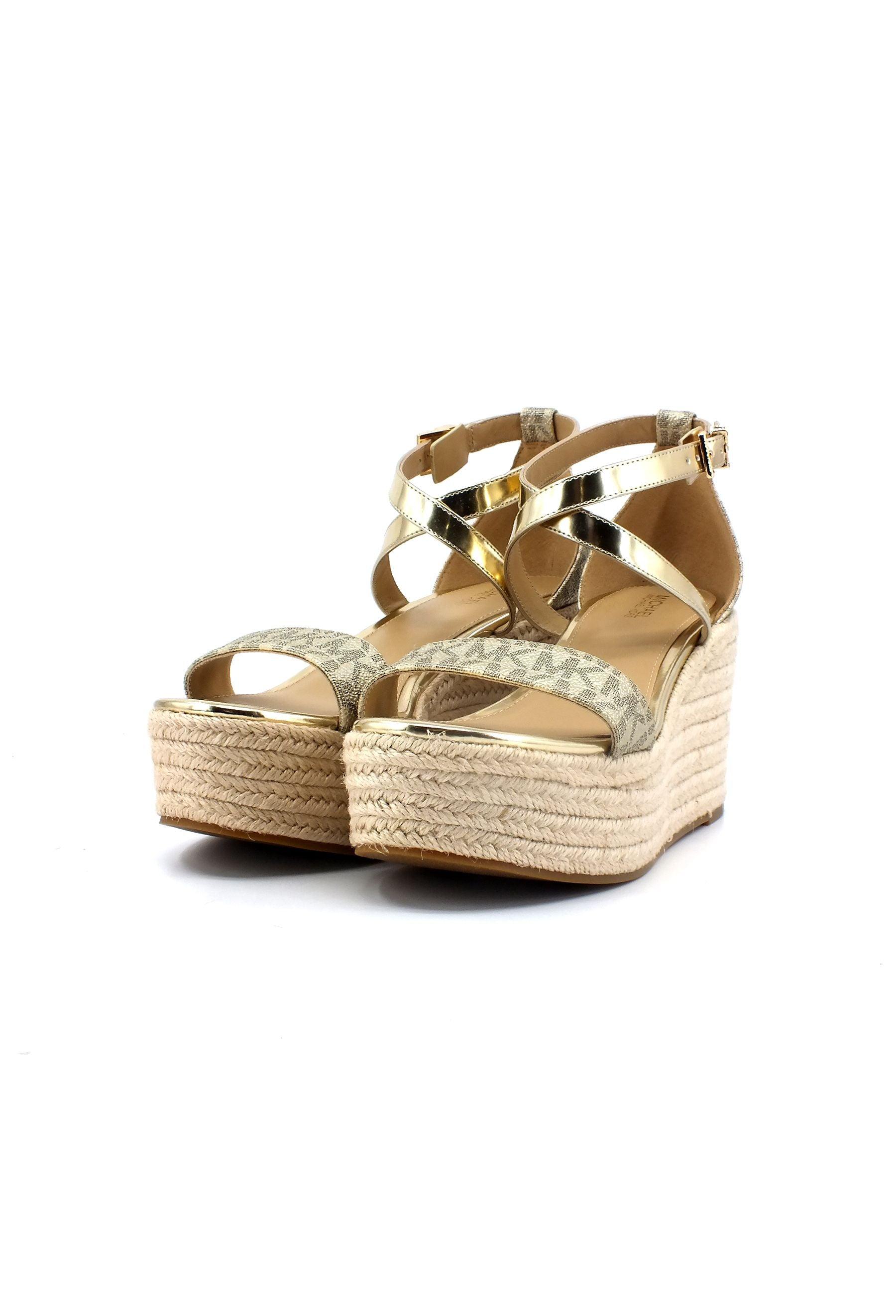MICHAEL KORS Serena Wedge Sandalo Zeppa Donna Pale Gold 40S3SEMS1B - Sandrini Calzature e Abbigliamento