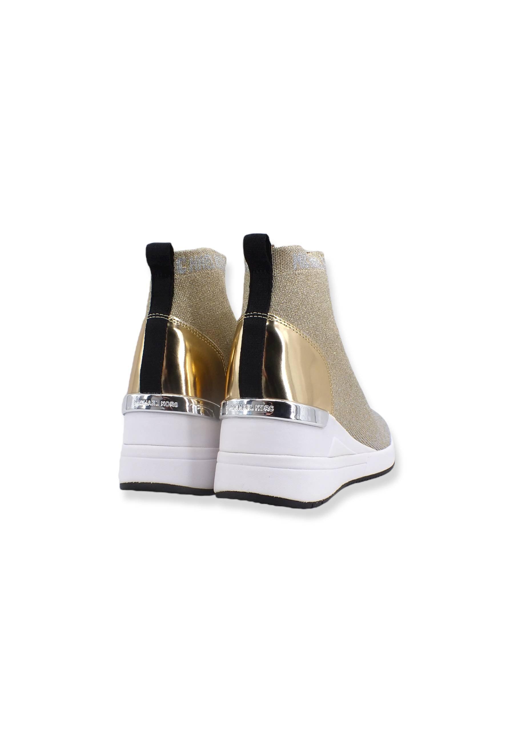 MICHAEL KORS Skyler Bootie Sneaker Calzino Donna Silver PlGold 43T2SKFE5M - Sandrini Calzature e Abbigliamento