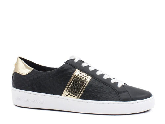 MICHEAL KORS Irving Stripe Lace Up Sneakers Black 43T0IRFS6L - Sandrini Calzature e Abbigliamento