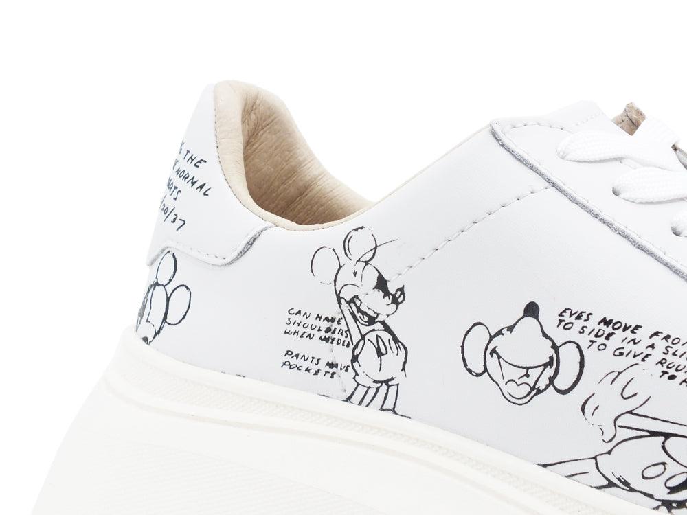 MOA Master Of Arts Disney Sneaker Platform Gallery Mickey Mouse White MD478 - Sandrini Calzature e Abbigliamento