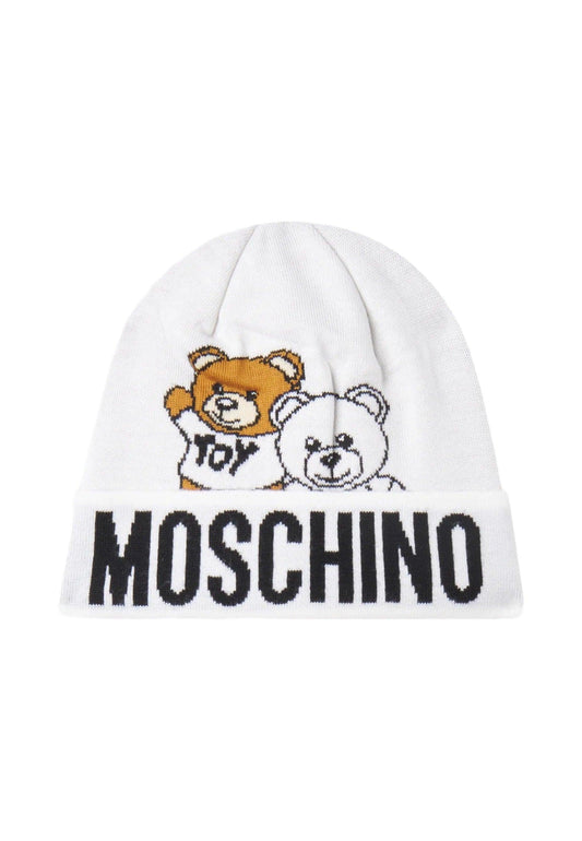 MOSCHINO Berretta Teddy Donna White Black 65370-M2951 - Sandrini Calzature e Abbigliamento