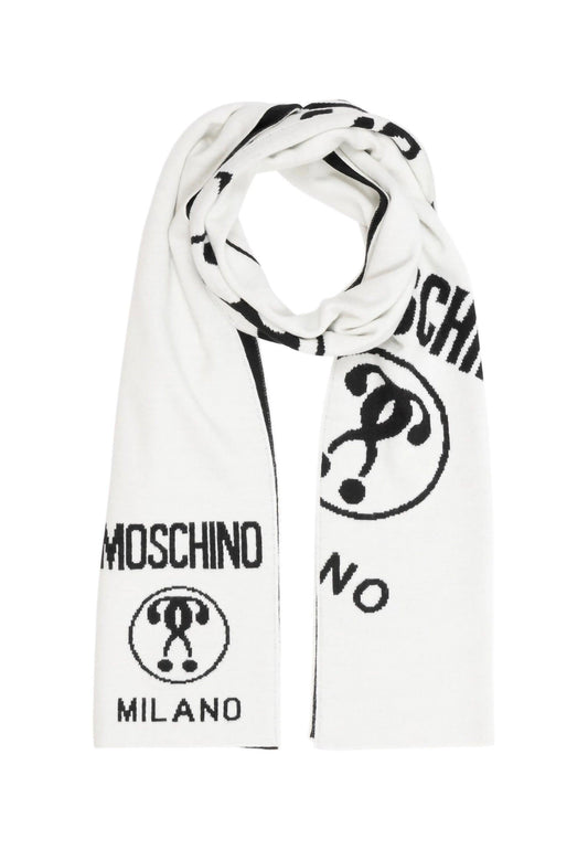 MOSCHINO Sciarpa Donna White Black 50055-M5145 - Sandrini Calzature e Abbigliamento