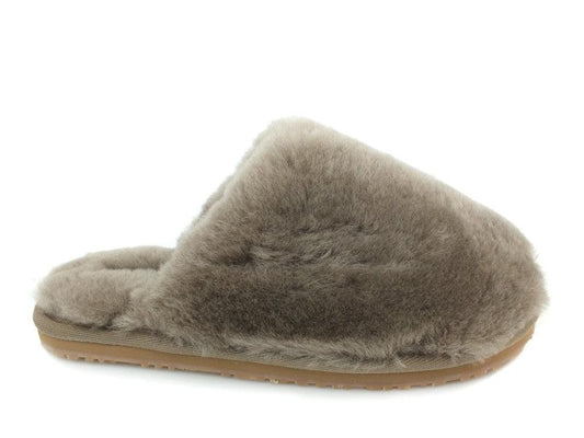 MOU Closed Toe Fur Slipper Solid Color Elephant Grey - Sandrini Calzature e Abbigliamento