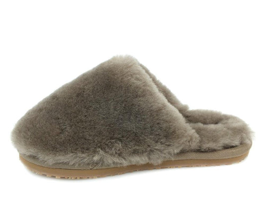 MOU Closed Toe Fur Slipper Solid Color Elephant Grey - Sandrini Calzature e Abbigliamento
