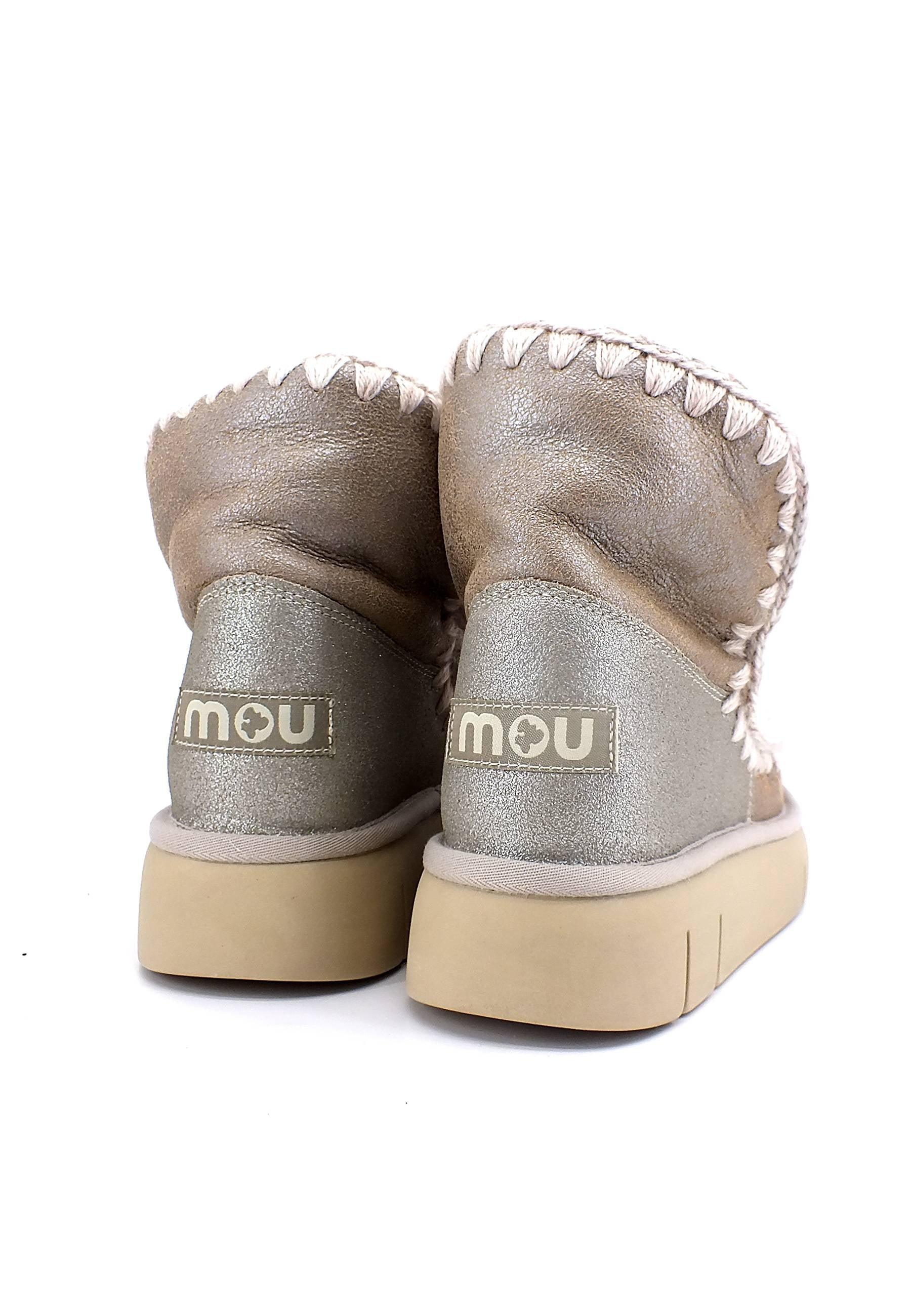 MOU Eskimo 18 Bounce Stivaletto Pelo Donna Stone Metallic - Sandrini Calzature e Abbigliamento