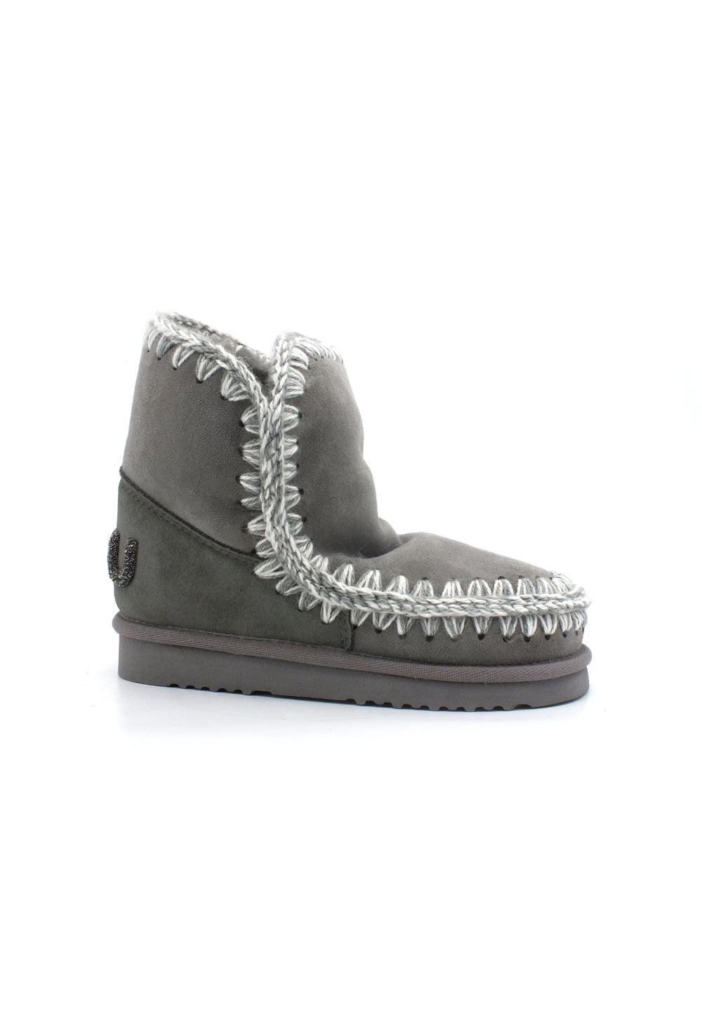 MOU Eskimo 18 Glitter Logo Stivaletto Pelo NGRE New Grey - Sandrini Calzature e Abbigliamento