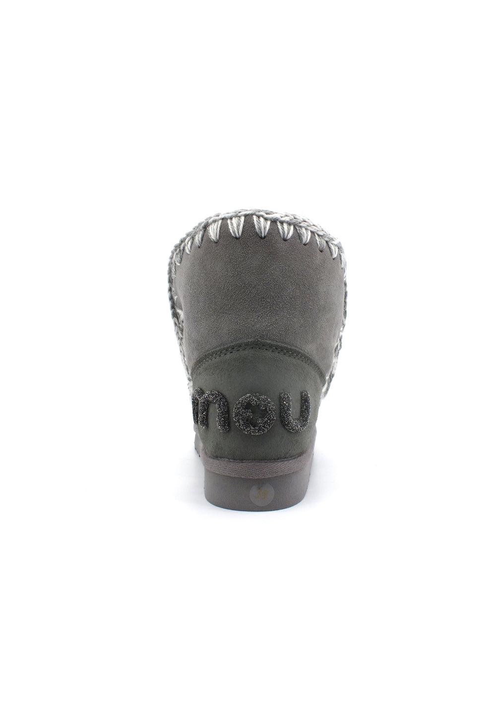 MOU Eskimo 18 Glitter Logo Stivaletto Pelo NGRE New Grey - Sandrini Calzature e Abbigliamento