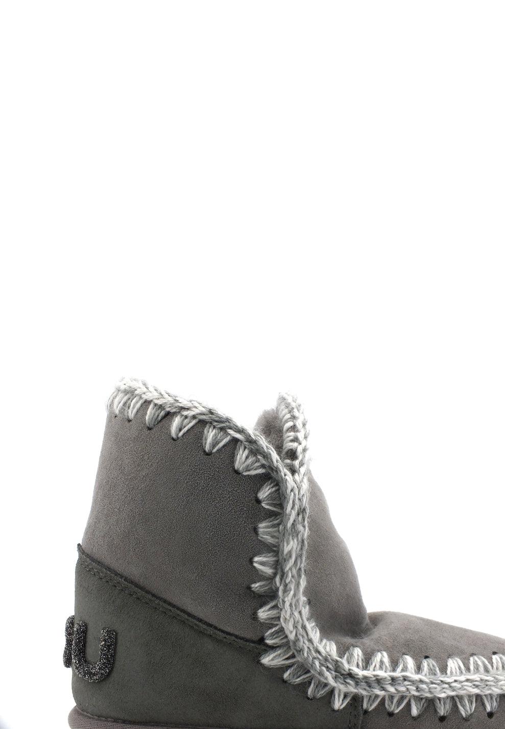 MOU Eskimo 18 Glitter Logo Stivaletto Pelo NGRE New Grey - Sandrini Calzature e Abbigliamento