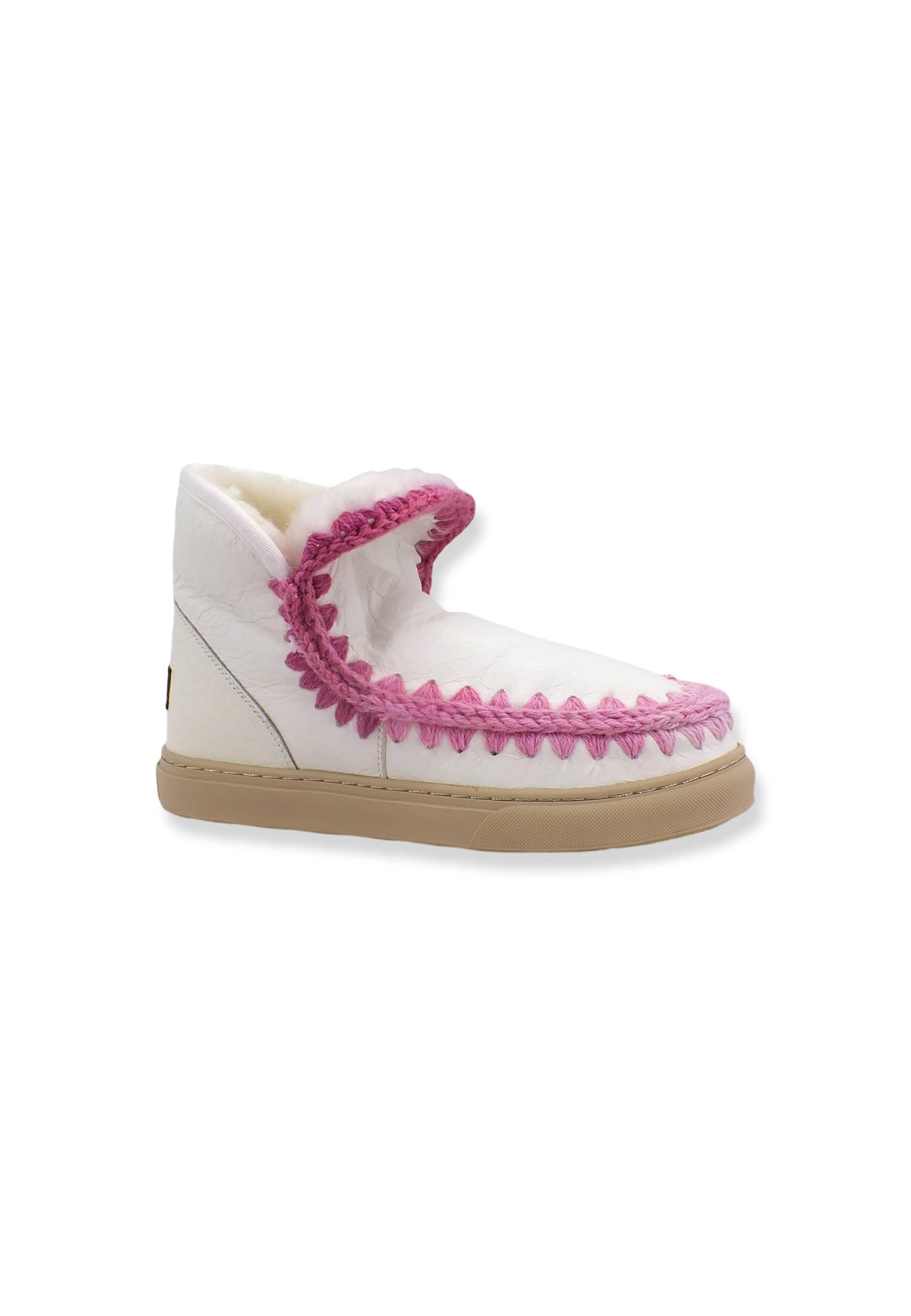 MOU Eskimo Blended Stitching Stivaletto Pelo Waxi White - Sandrini Calzature e Abbigliamento