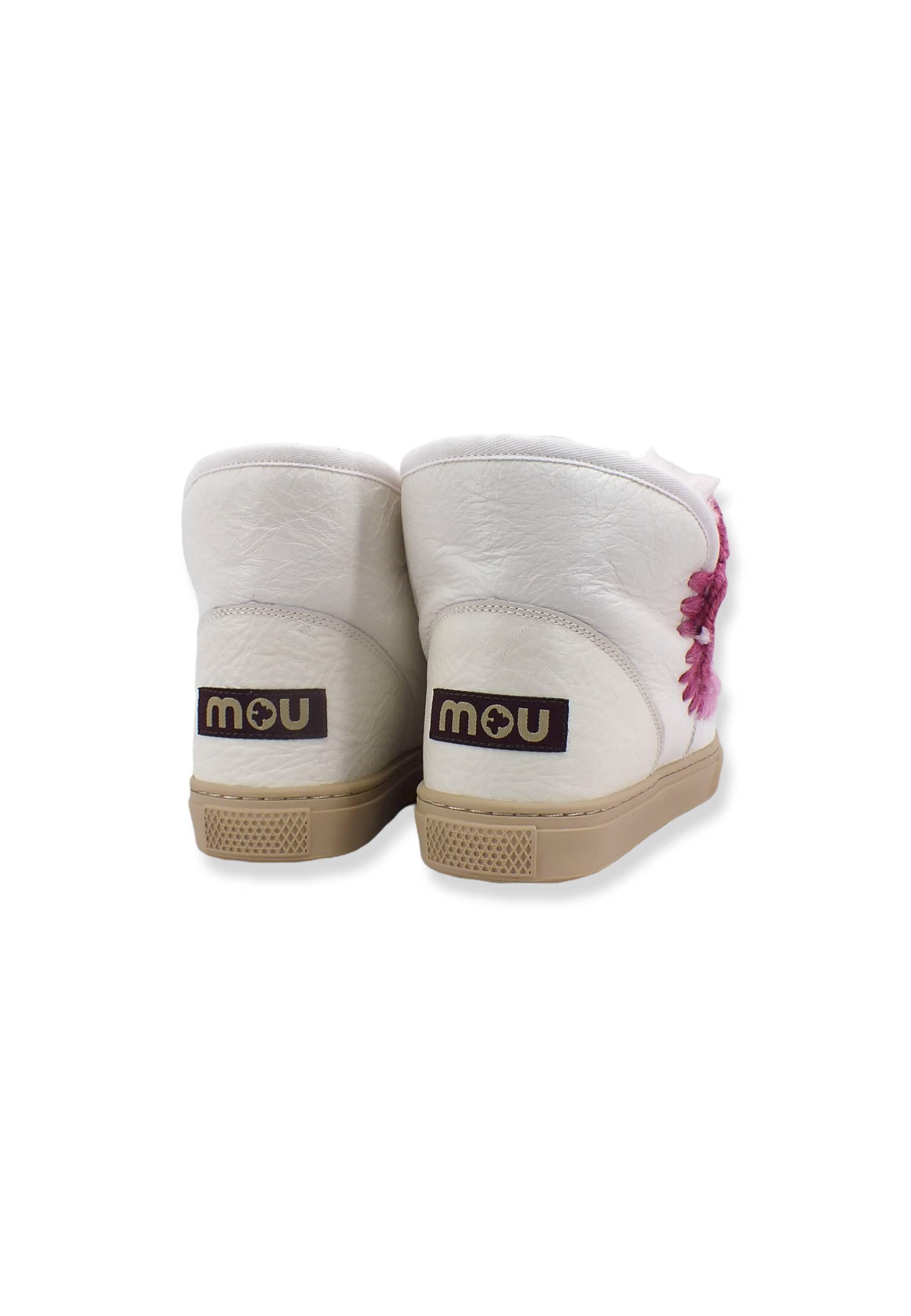 MOU Eskimo Blended Stitching Stivaletto Pelo Waxi White - Sandrini Calzature e Abbigliamento