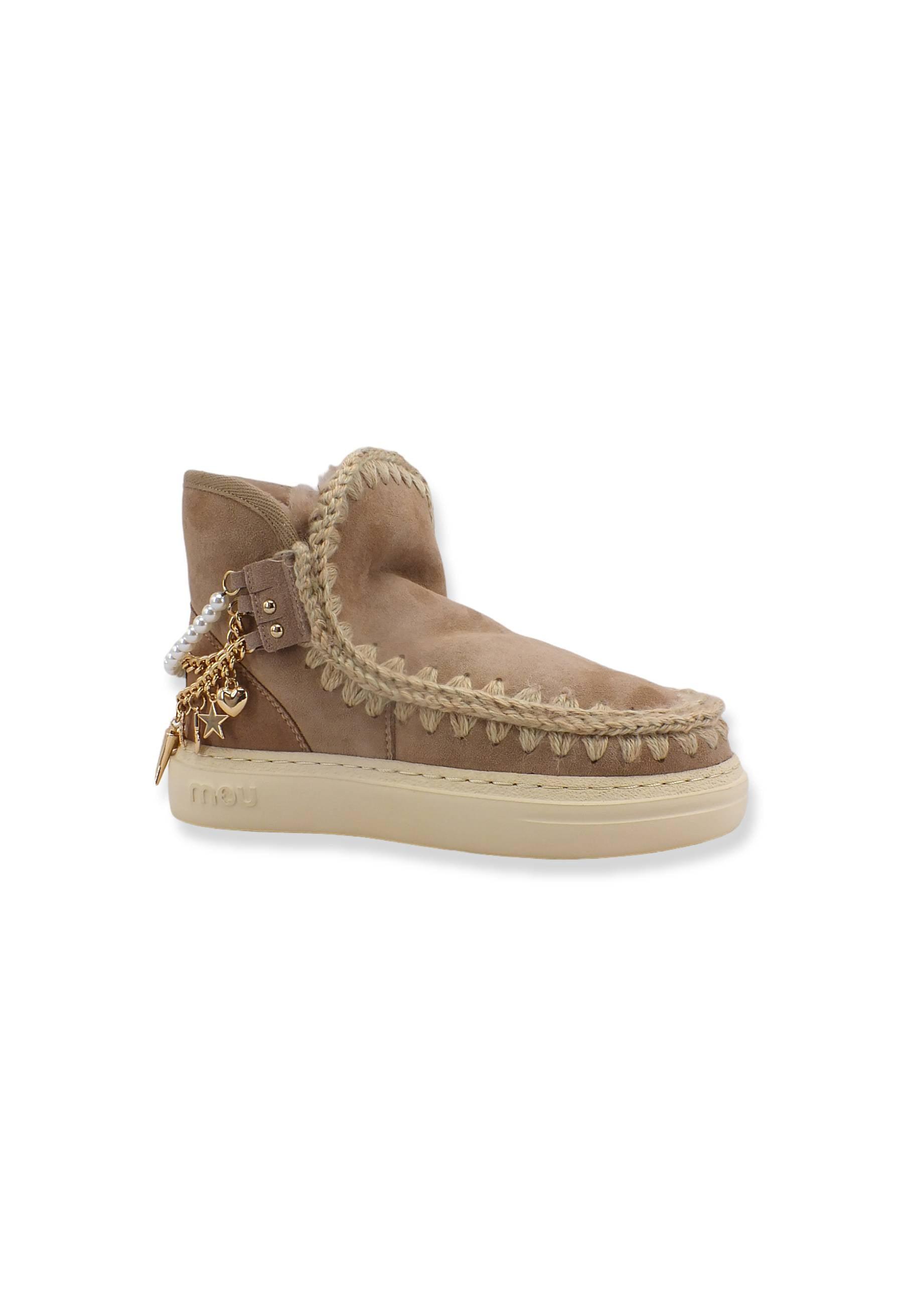 MOU Eskimo Chain&Charm Stivaletto Pelo Beige Caramel - Sandrini Calzature e Abbigliamento