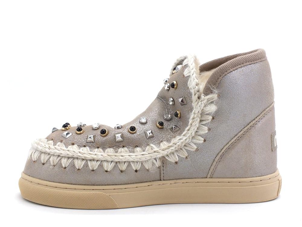 MOU Eskimo Sneaker Mixed Studs Stivale Pelo Pietre Stone Metal MU.FW111023B - Sandrini Calzature e Abbigliamento