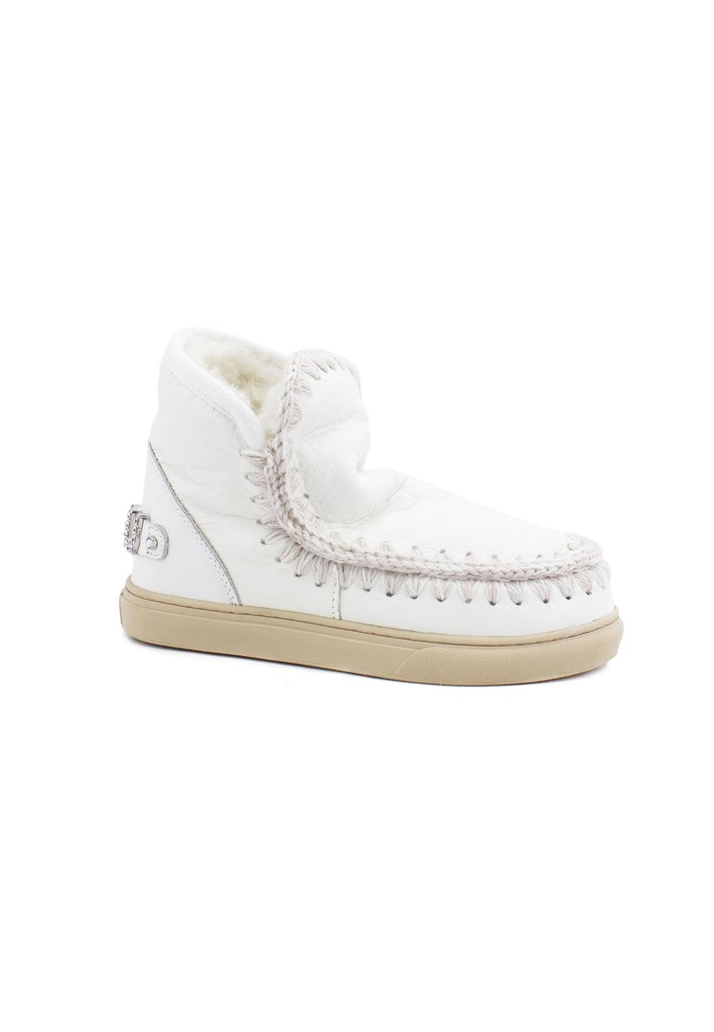 MOU Eskimo Sneaker Rhineston Stivaletto Pelo WXWHI Waxi White - Sandrini Calzature e Abbigliamento